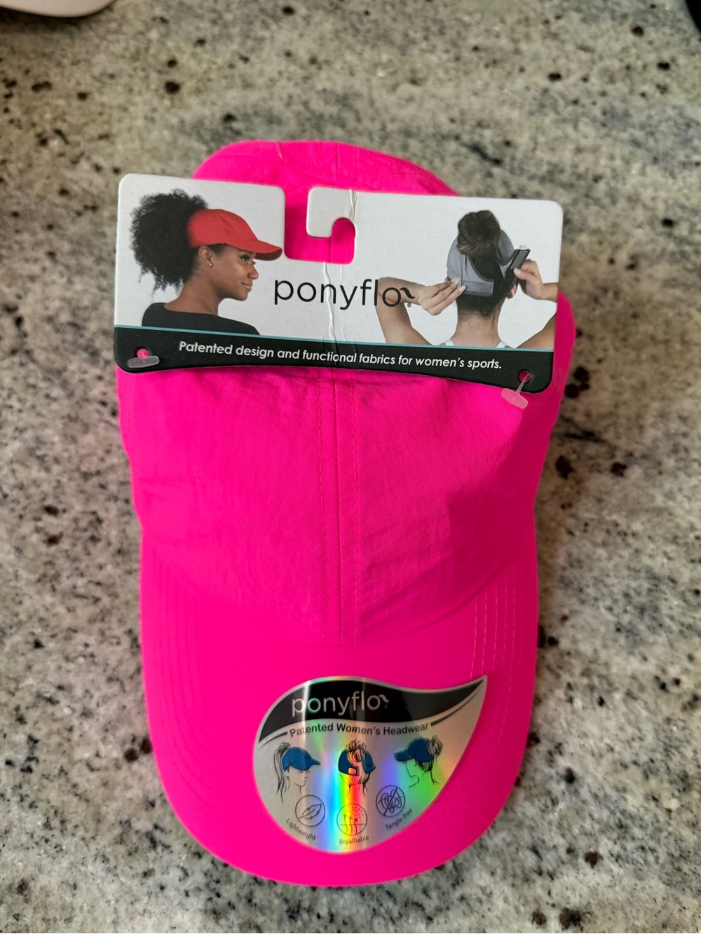 Ponyflo Neon Pink Performance Ponytail Baseball Cap | NWT